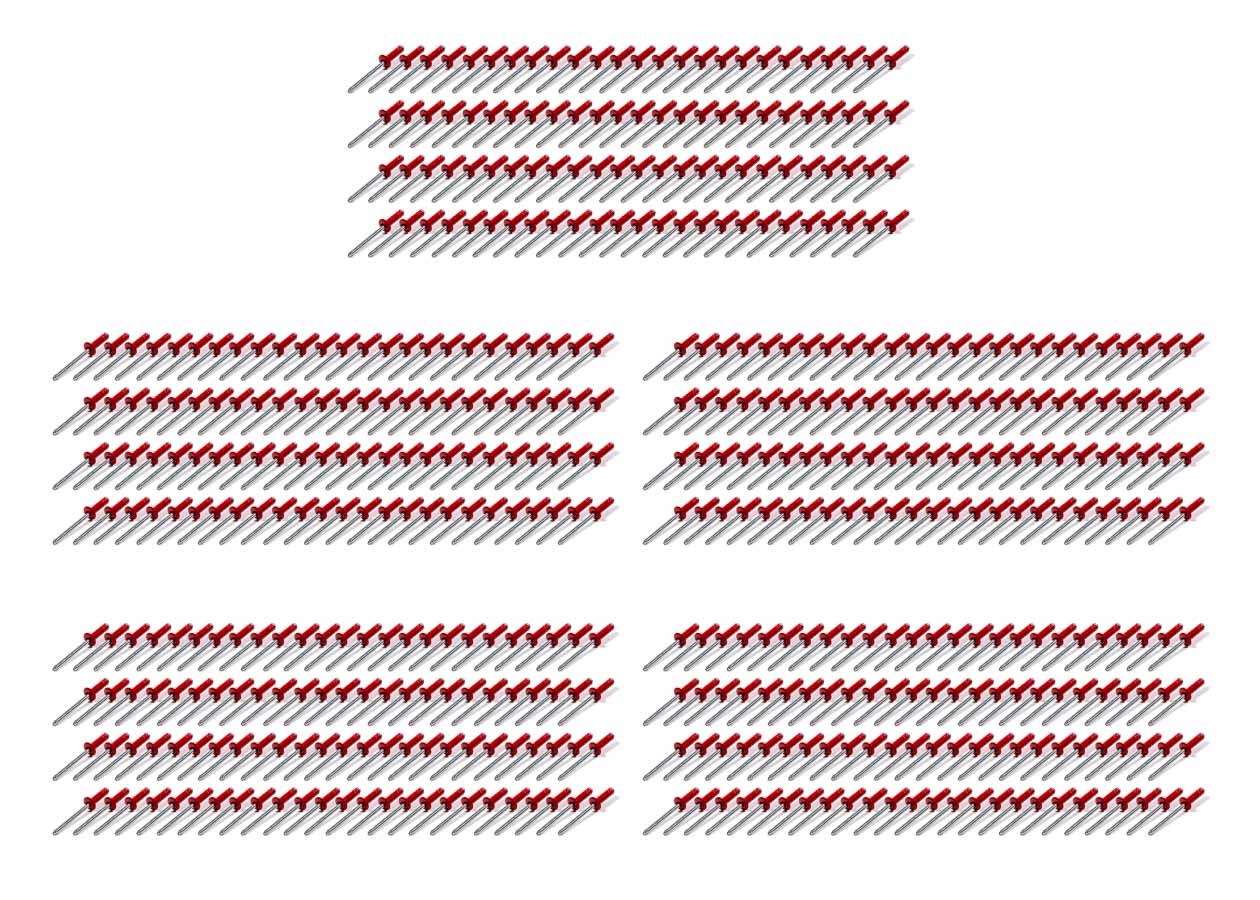 Fivestar Sml Hd Rivet Red Multi-Grip 500pk Bulk Fasteners Rivets main image