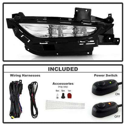 Spyder Chrysler 200 2015-2016 OEM Style Full LED Fog Lights W/Universal Switch- Clear 5086945