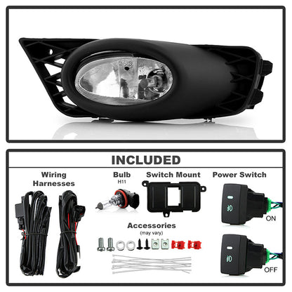 Spyder Honda Civic 09-11 4Dr OEM Fog Lights W/Switch- Clear FL-CL-HC09-4D-C 5020697