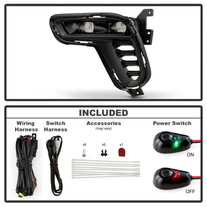 SPYDER Dodge Durango 21-24 OEM Style LED Fog Lights w/Switch (FL-DDU2021-LED-C) 9054020