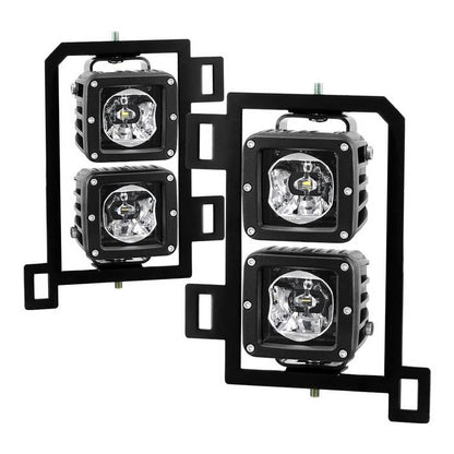 Spyder Dodge Ram 2013-2018 1500 Only Full LED Fog Lights W/Bracket and Universial Switch- Clear 9045424
