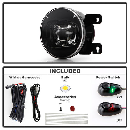 SPYDER 21-23 Ford Bronco Base OEM Full LED Fog Lights - w/ Switch (FL-FB2021-LED-C) 9052644