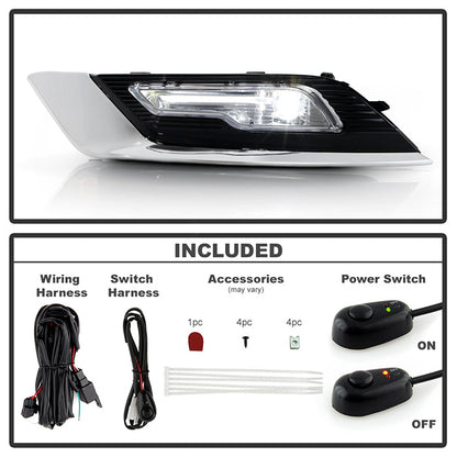 SPYDER 17-18 Ford Fusion OEM Full LED Fog Lights w/Switch - Clear (FL-FFUS17-LED-C) 9051142