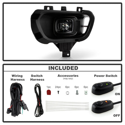 SPYDER 19-23 Ford Ranger Full LED OEM Style Fog Lights w/ Switch - Clear (FL-FR19-LED-C) 9051166