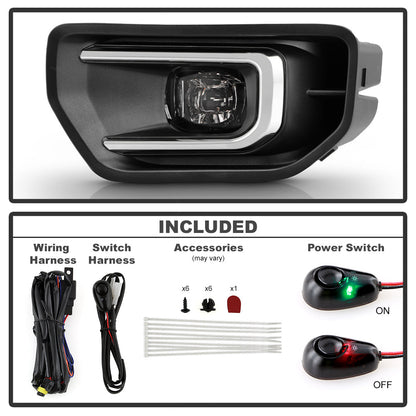 SPYDER 24-26 Ford Ranger OEM Full LED Fog Lights w/Switch - Clear (FL-FR24-LED-C) 9054082