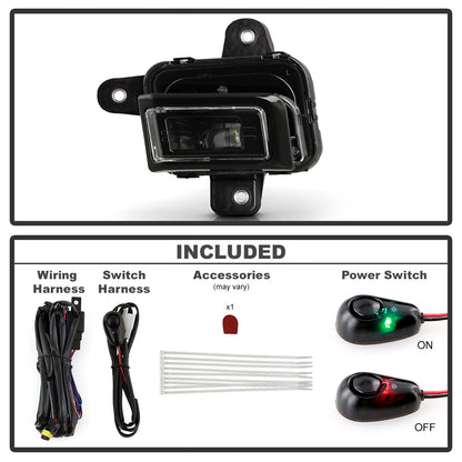 SPYDER 23-25 GMC Sierra 1500 OEM Style LED Fog Light w/ Switch - Clear (FL-GS2023-LED-C) 9054167