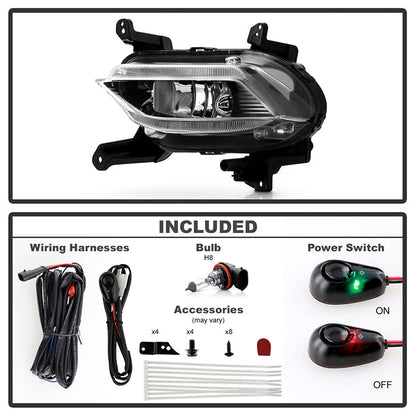 SPYDER 19-20 Hyundai Santa Fe OEM Style Fog Lights w/Switch - Clear (FL-HYSF19-C) 9052286