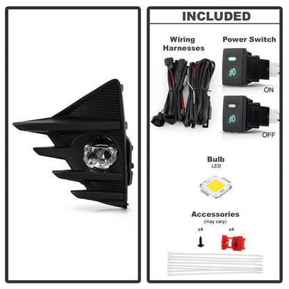 Spyder Toyota Prius C 2019 OEM Style LED Fog Lights w/OEM Fit Switch - Clear 5086365
