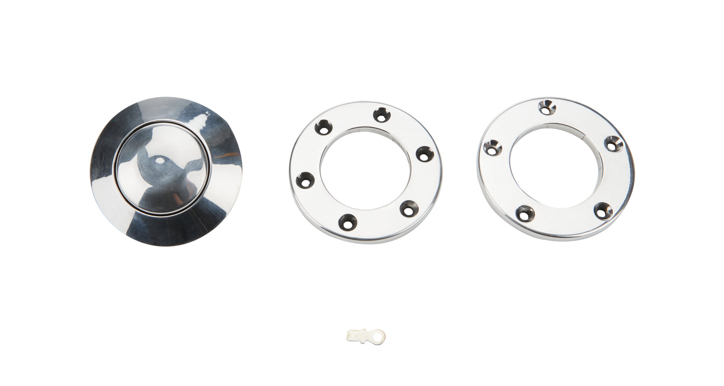 Flaming River Horn Button 5/6 Bolt Polished Steering Wheels and Components Horn Buttons main image