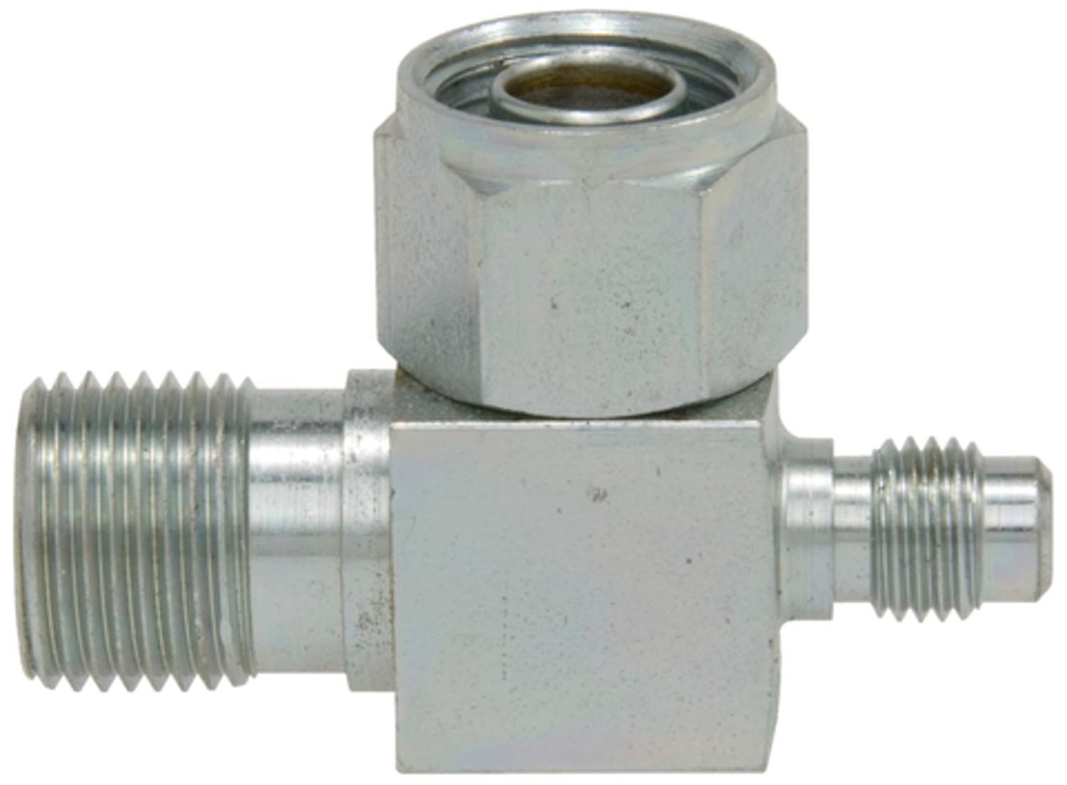Four Seasons 90Â° Female O-Ring to Male Insert O-Ring with R12 Service Port, Steel, Adapter 12194
