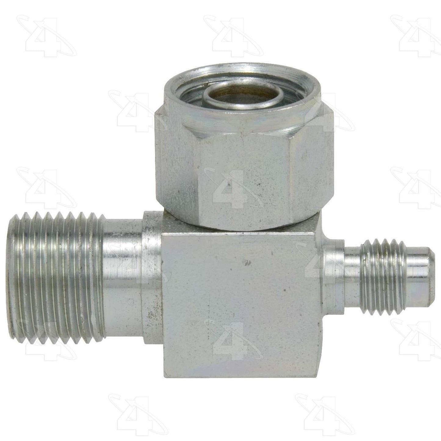 Four Seasons 90Â° Female O-Ring to Male Insert O-Ring with R12 Service Port, Steel, Adapter 12194