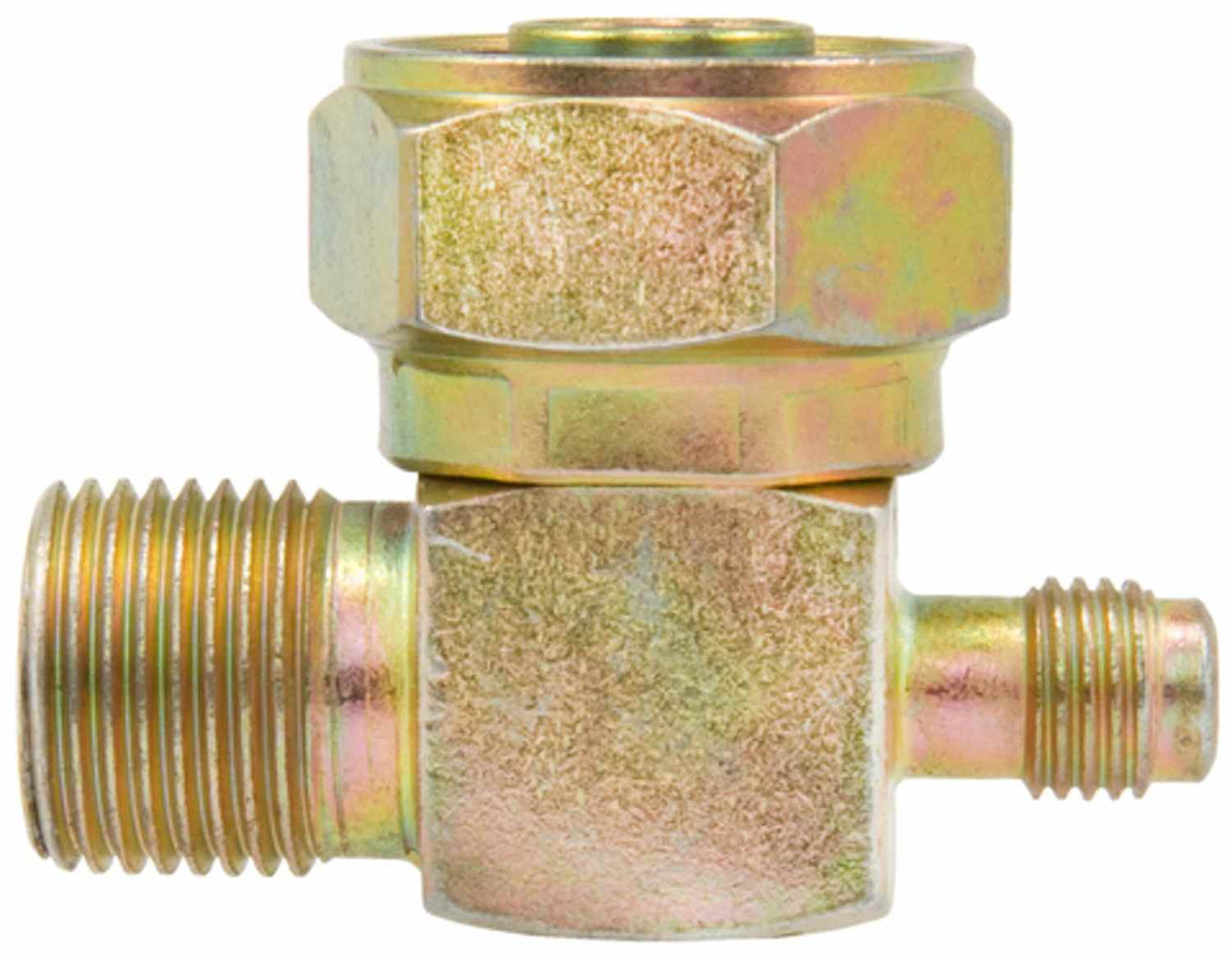 Four Seasons 90Â° Tube-O to Male Insert O-Ring with R134a Service Port, Steel, Adapter 12718