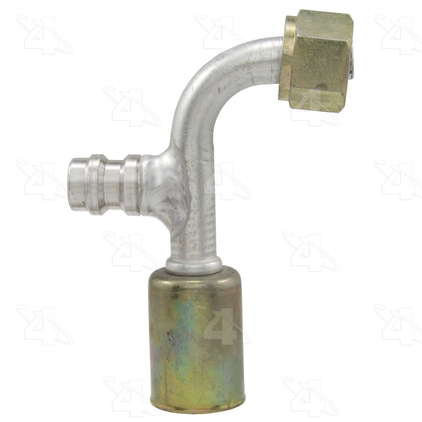 Four Seasons 90ï¿½ Female Standard O-Ring A/C Fitting w/ R134a Service Port 14938