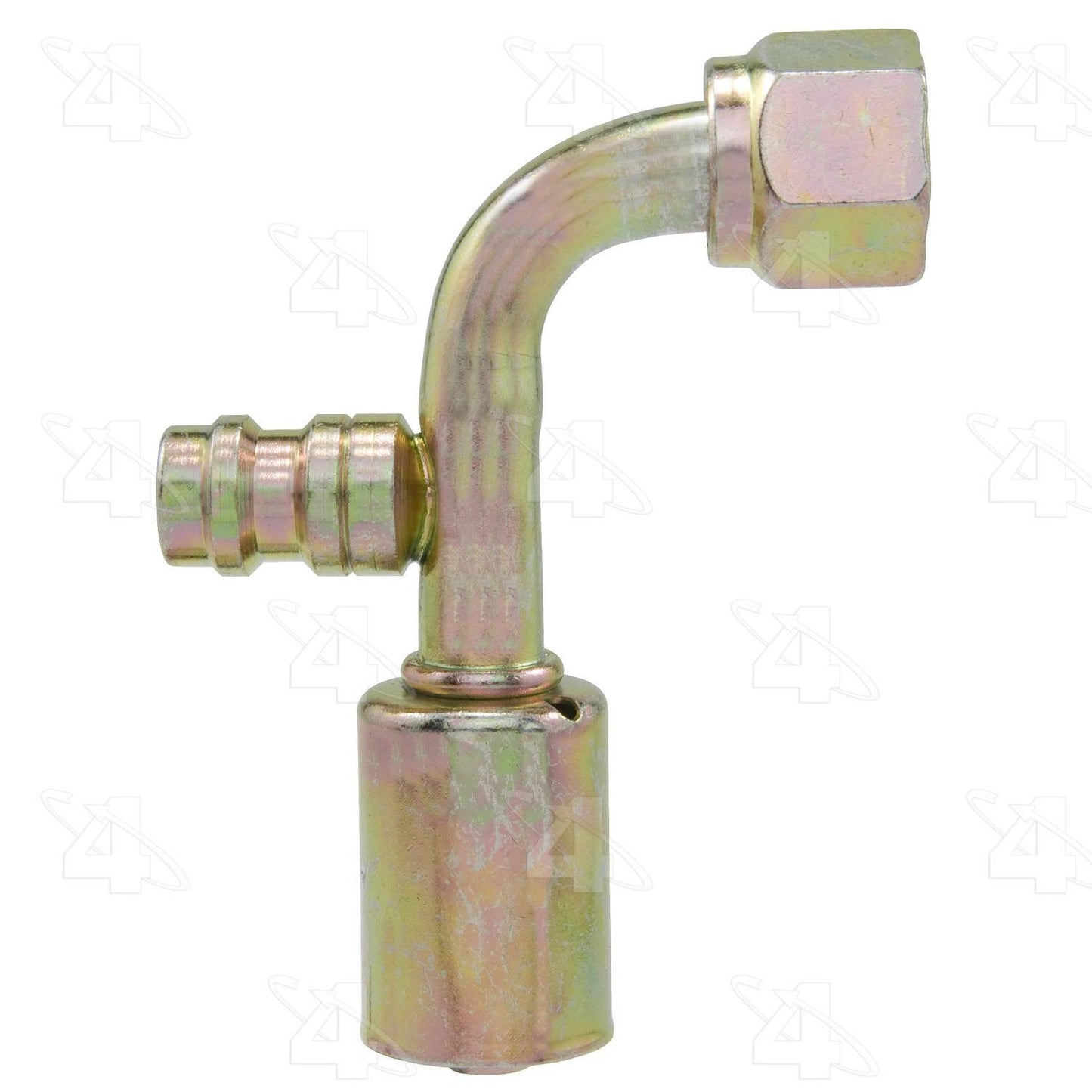 Four Seasons 90ï¿½ Female Standard O-Ring A/C Fitting w/ R134a Service Port 14958