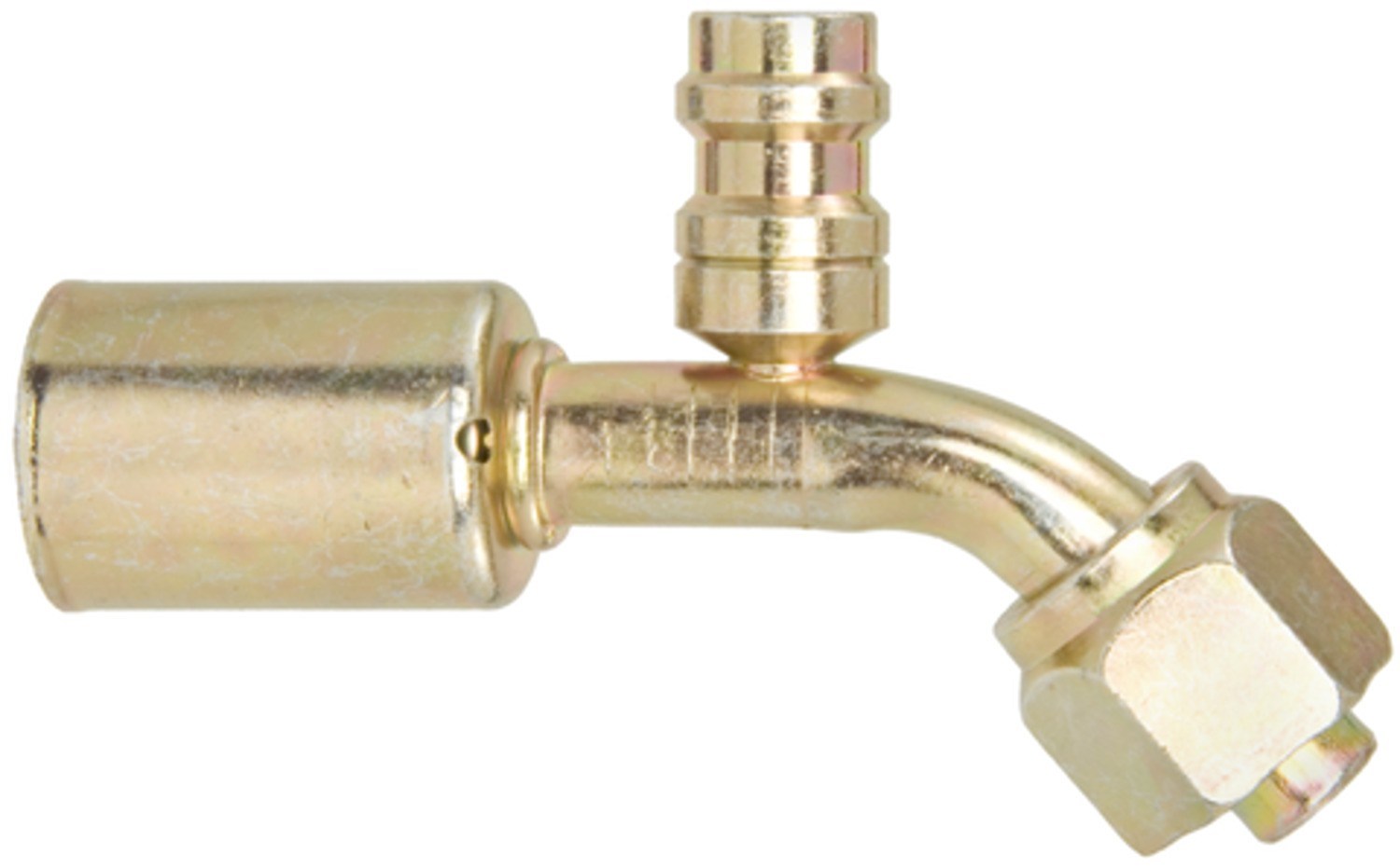 Four Seasons 45Â° Female O-Ring Long Pilot with R134a Service Port, Steel, Std. Dia. Beadlock 15944