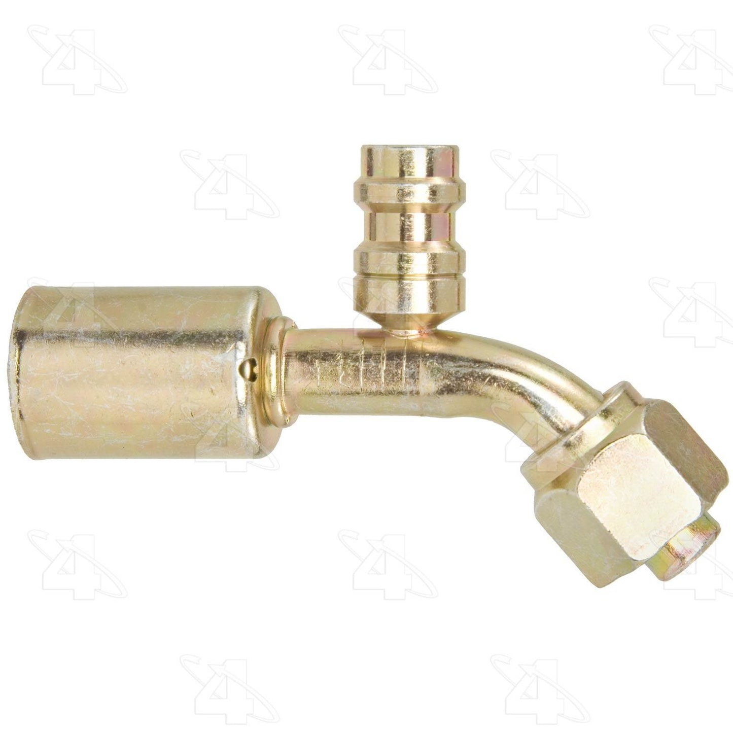 Four Seasons 45Â° Female O-Ring Long Pilot with R134a Service Port, Steel, Std. Dia. Beadlock 15944