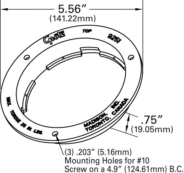 Grote Turn Signal Light Bracket 92511