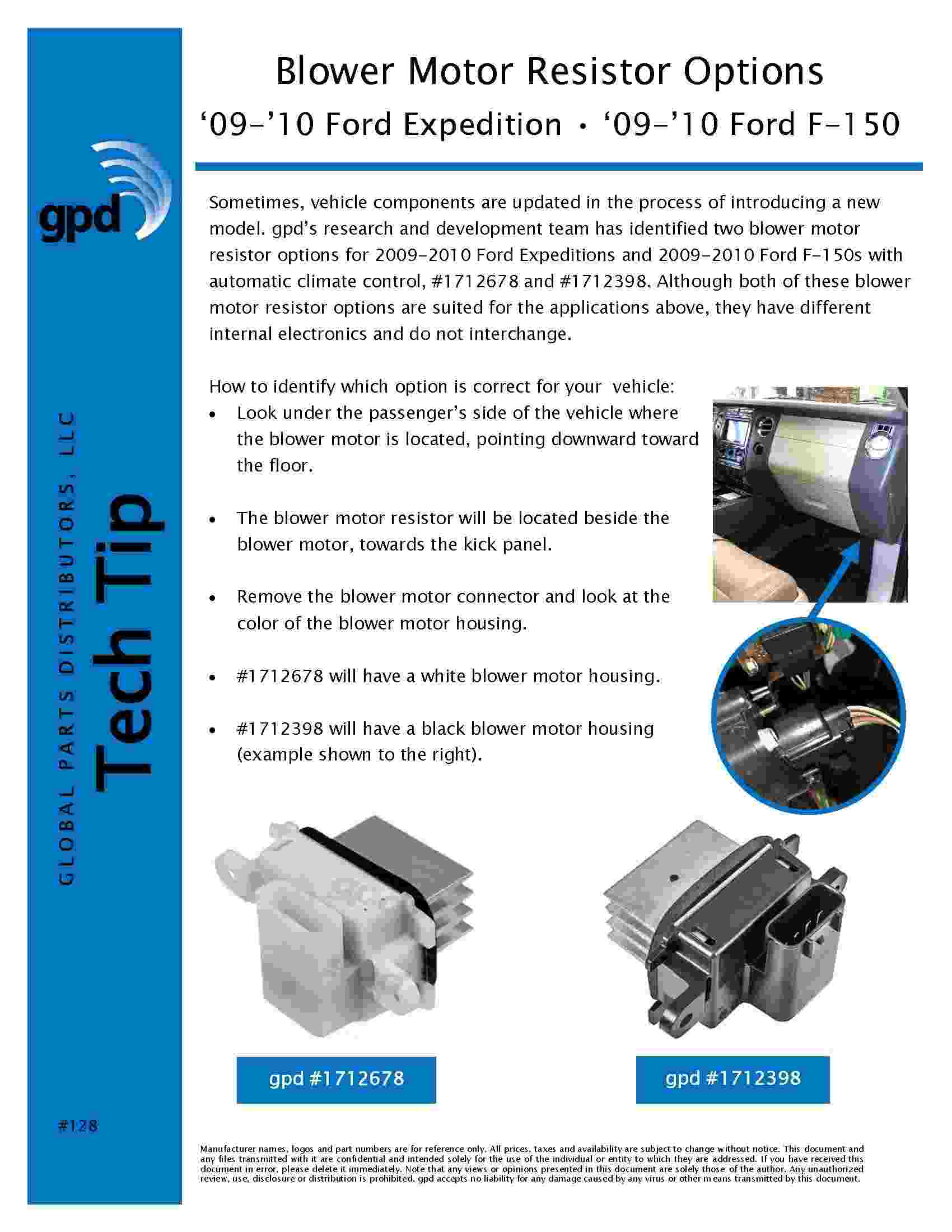 Global Parts Distributors LLC HVAC Resistor 1712398