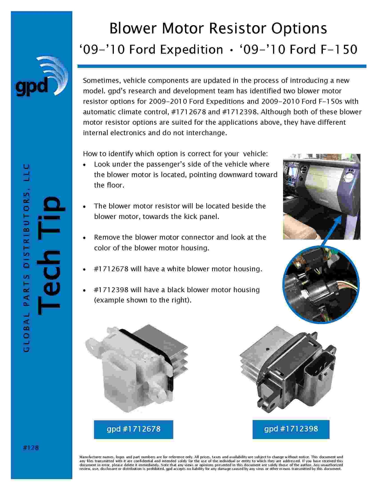 Global Parts Distributors LLC HVAC Resistor 1712678