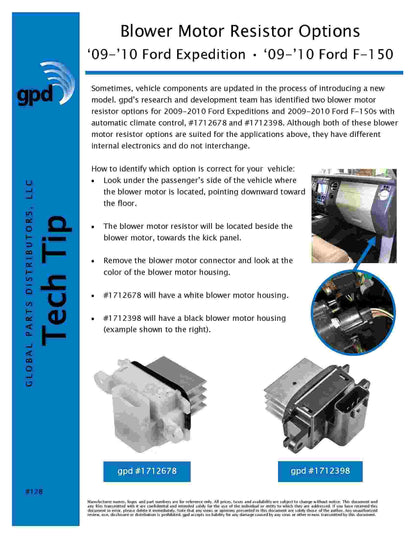 Global Parts Distributors LLC HVAC Resistor 1712678