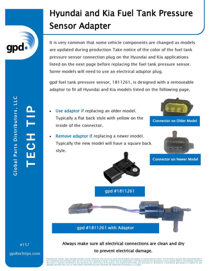 Global Parts Distributors LLC Fuel Tank Pressure Sensor 1811261