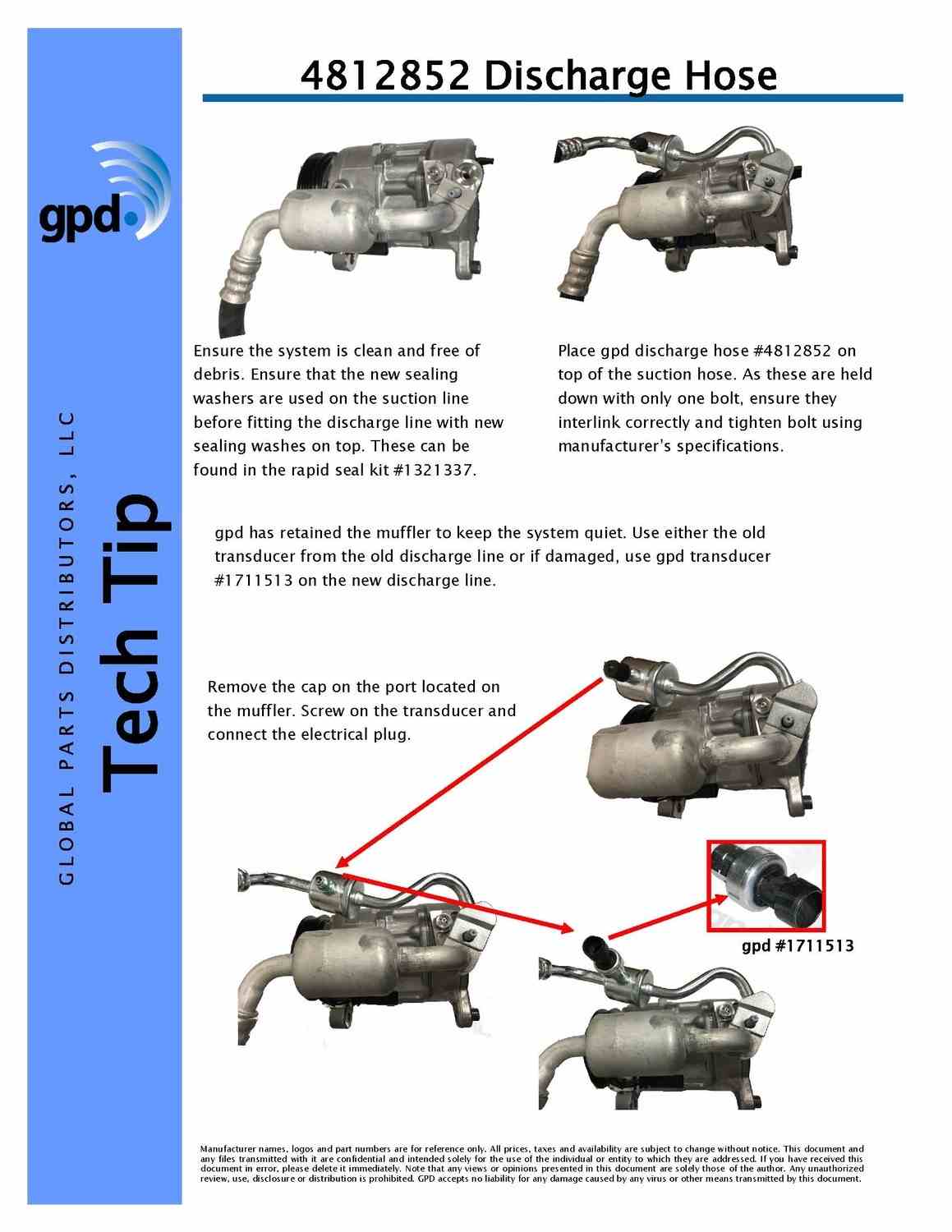 Global Parts Distributors LLC A/C Refrigerant Discharge Hose 4812852