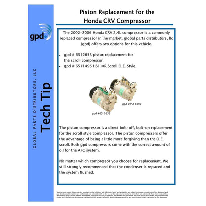 Global Parts Distributors LLC A/C Compressor 6512653