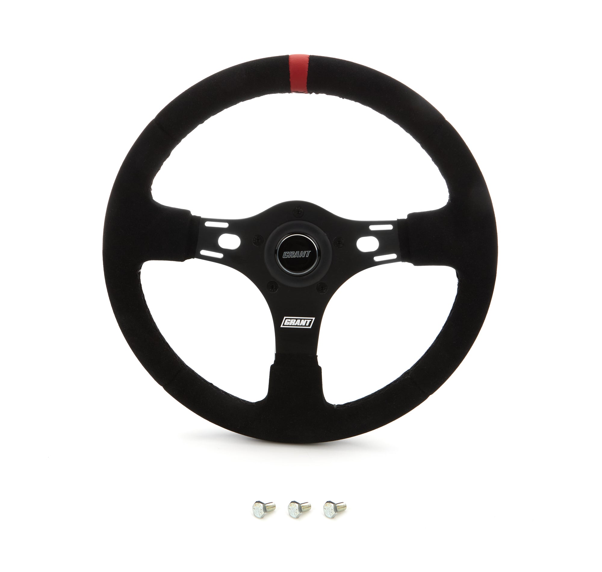 Grant 13in Red Stripe Race Steering Wheel Suede Steering Wheels and Components Steering Wheels and Components main image