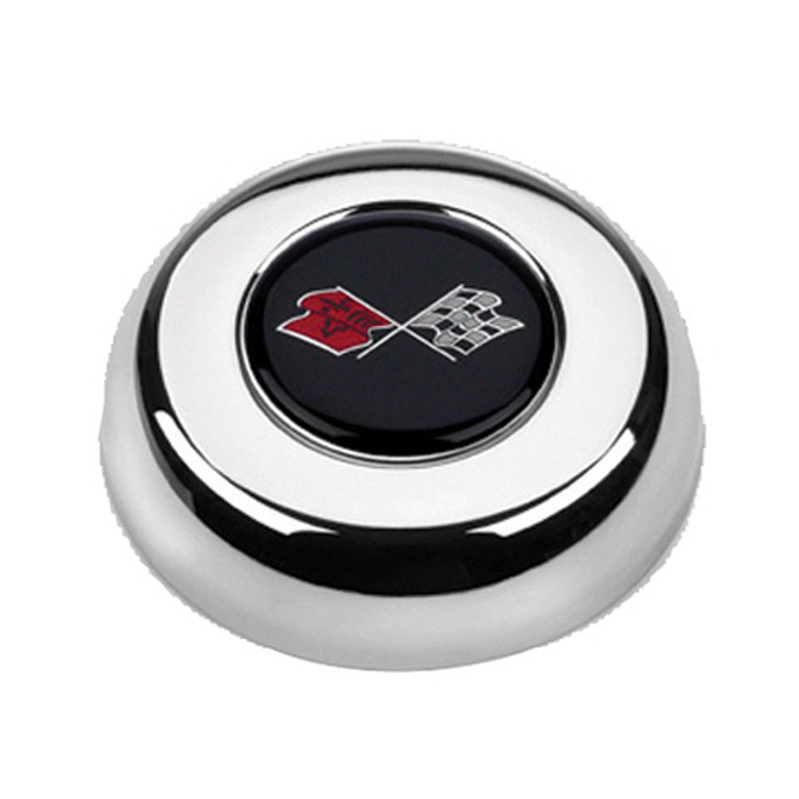 GRANT Chrome Horn Button Corvette Flags Steering and Components Steering Wheels and Components main image