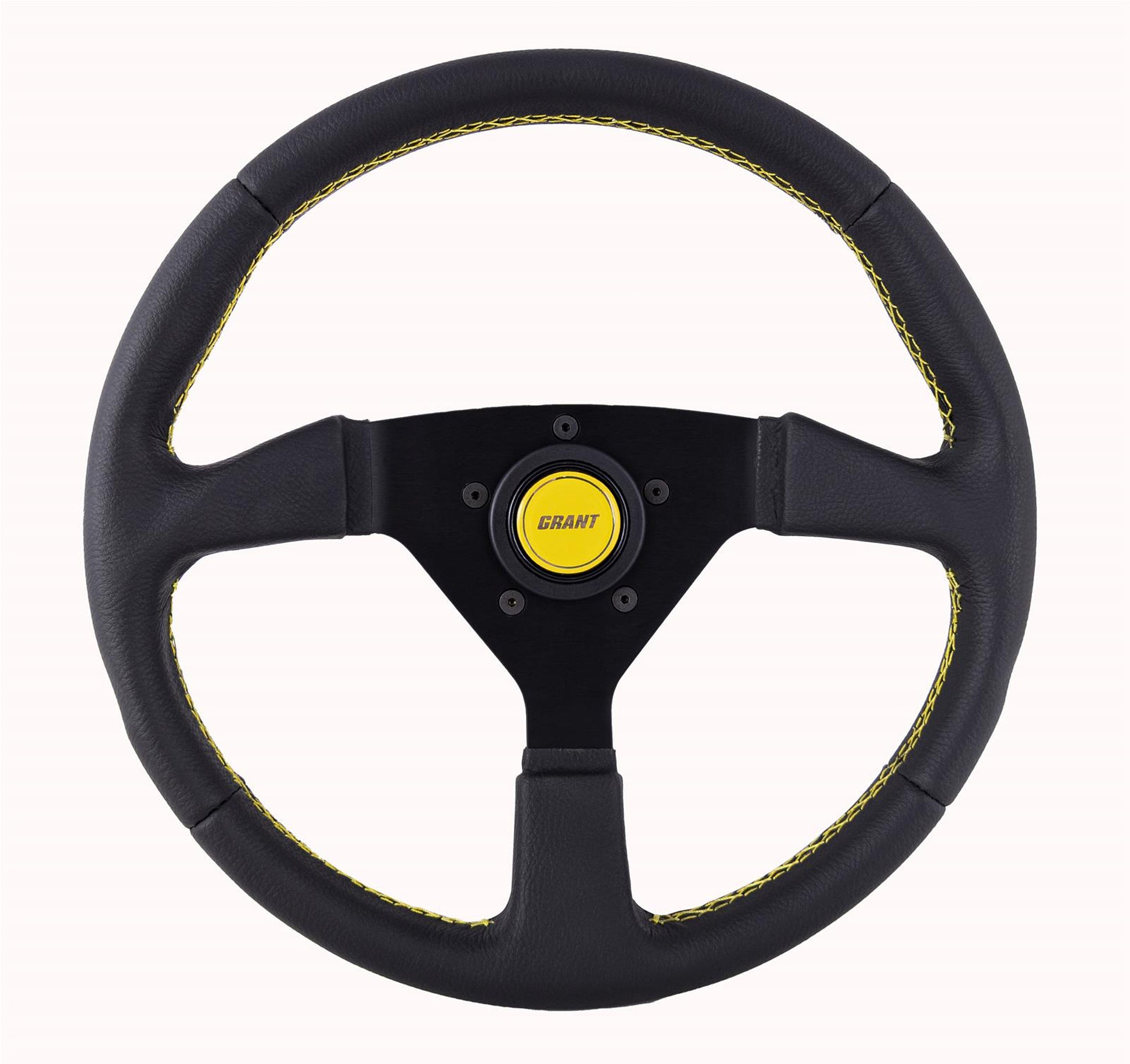 GRANT Steering Wheel 13.75in Wrapped w/Yellow Steering and Components Steering Wheels and Components main image