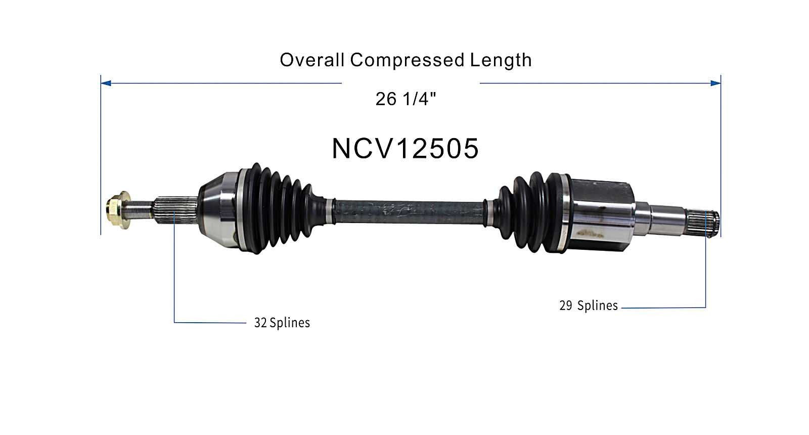 GSP CV Axle Assembly NCV12505 image 6