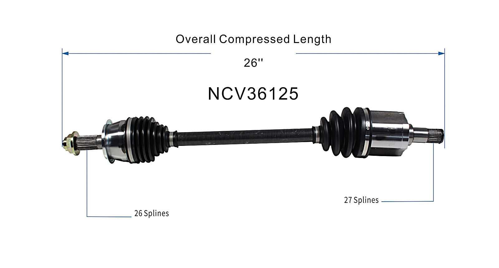 GSP CV Axle Assembly NCV36125 image 6
