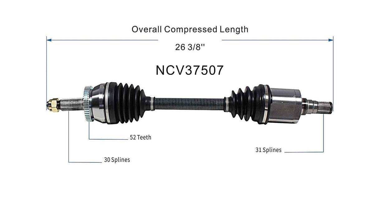 GSP CV Axle Assembly NCV37507 image 6