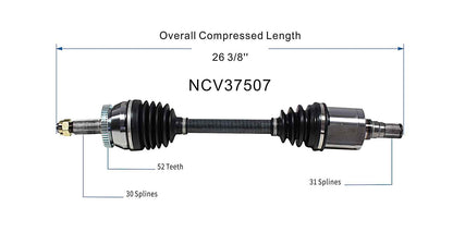 GSP CV Axle Assembly NCV37507 image 6