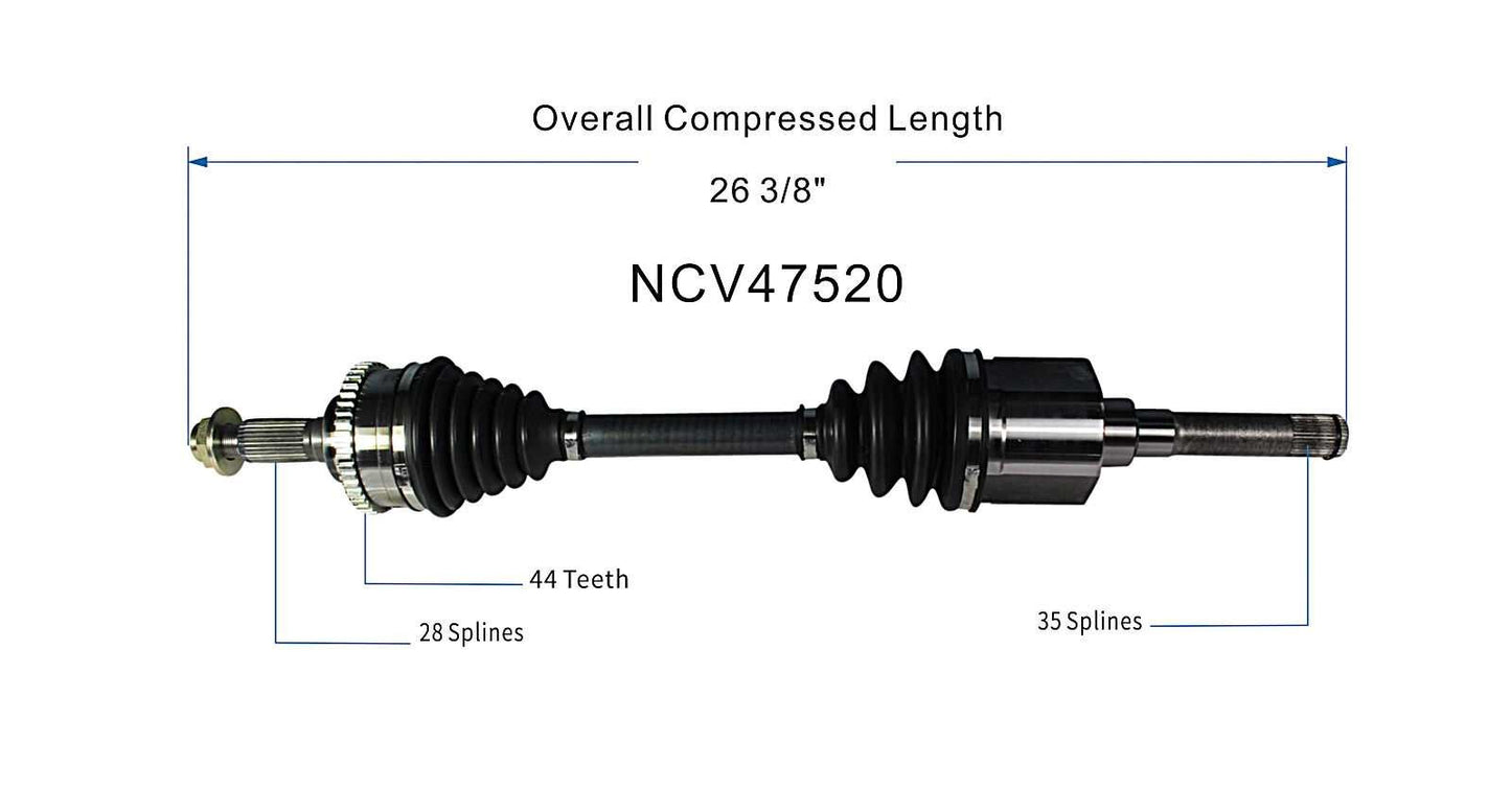 GSP CV Axle Assembly NCV47520 image 6