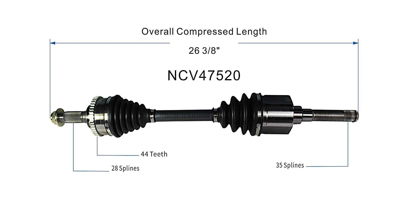 GSP CV Axle Assembly NCV47520 image 6
