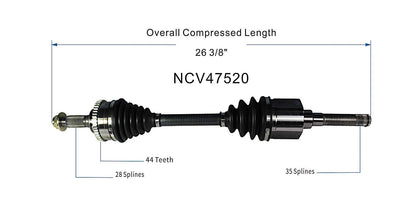 GSP CV Axle Assembly NCV47520 image 6