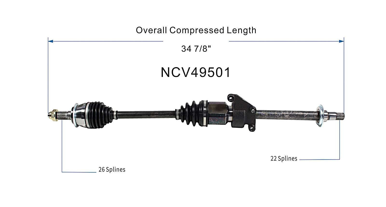 GSP CV Axle Assembly NCV49501 image 6