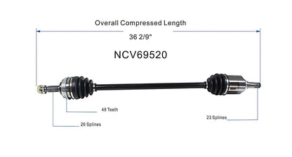 GSP CV Axle Assembly NCV69520 image 6