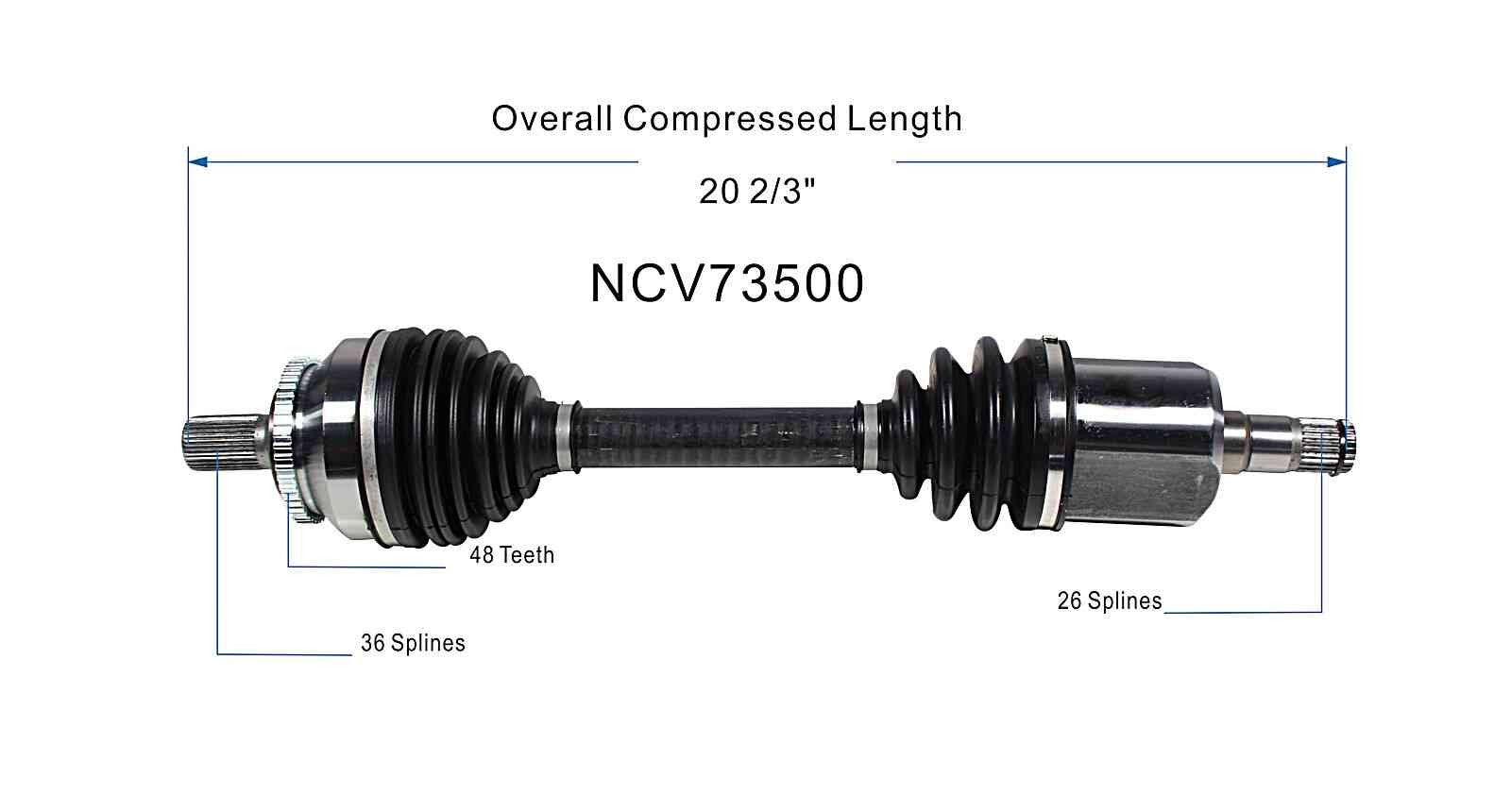 GSP CV Axle Assembly NCV73500 image 6