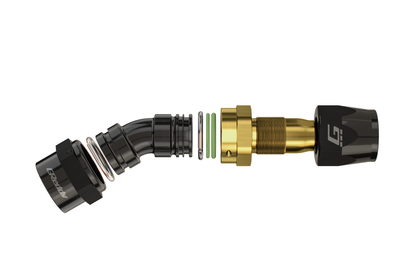 GReddy 30 DEG. AN HOSE END(s) - BLACK/GOLD - (12800430 12800630 12800830 12801030 12801230 ) 12801630