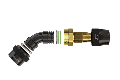 GReddy 45 DEG. AN HOSE END(s) - BLACK/GOLD - (12800445 12800645 12800845 12801045 12801245 ) 12801645
