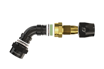 GReddy 60 DEG. AN HOSE END(s) - BLACK/GOLD - (12800460 12800660 12800860 12801060 12801260 ) 12801660