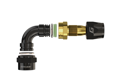 GReddy 90 DEG. AN HOSE END(s) - BLACK/GOLD - (12800490 12800690 12800890 12801090 12801290 ) 12801690