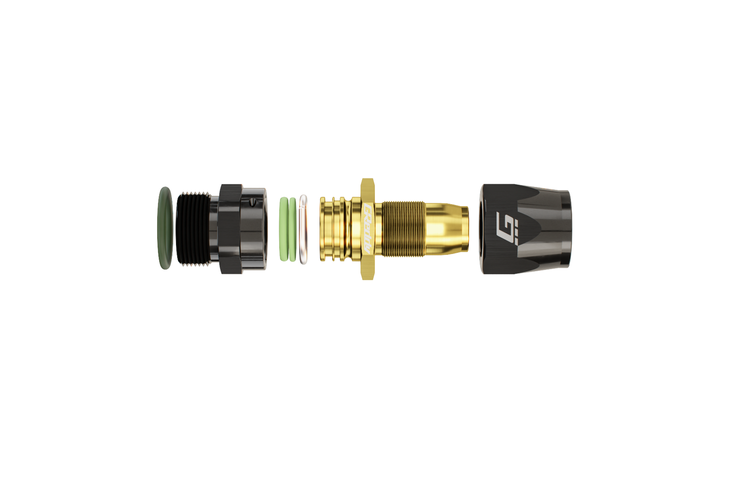 GReddy ORB MALE STRAIGHT AN HOSE END(s) - BLACK/GOLD - (1210600 12810800 12811000 ) 12811200