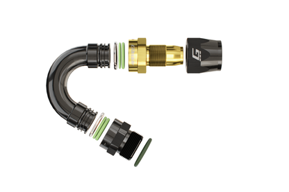 GReddy ORB MALE 150 DEG. AN HOSE END(s) - BLACK/GOLD - (12810615 12810815 12811015 ) 12811215