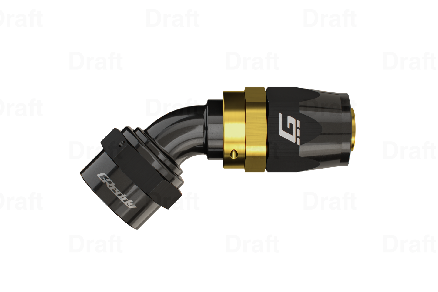 GReddy 45 DEG. AN HOSE END(s) - BLACK/GOLD - (12800445 12800645 12800845 12801045 12801245 ) 12801645