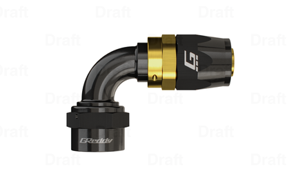 GReddy 90 DEG. AN HOSE END(s) - BLACK/GOLD - (12800490 12800690 12800890 12801090 12801290 ) 12801690
