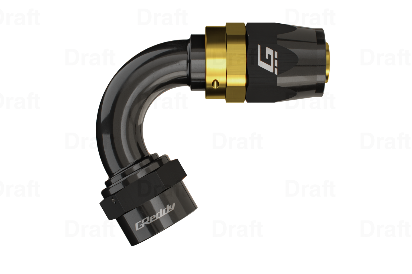GReddy 120 DEG. AN HOSE END(s) - BLACK/GOLD - (12800412 12800612 12800812 12801012 12801212 ) 12801612