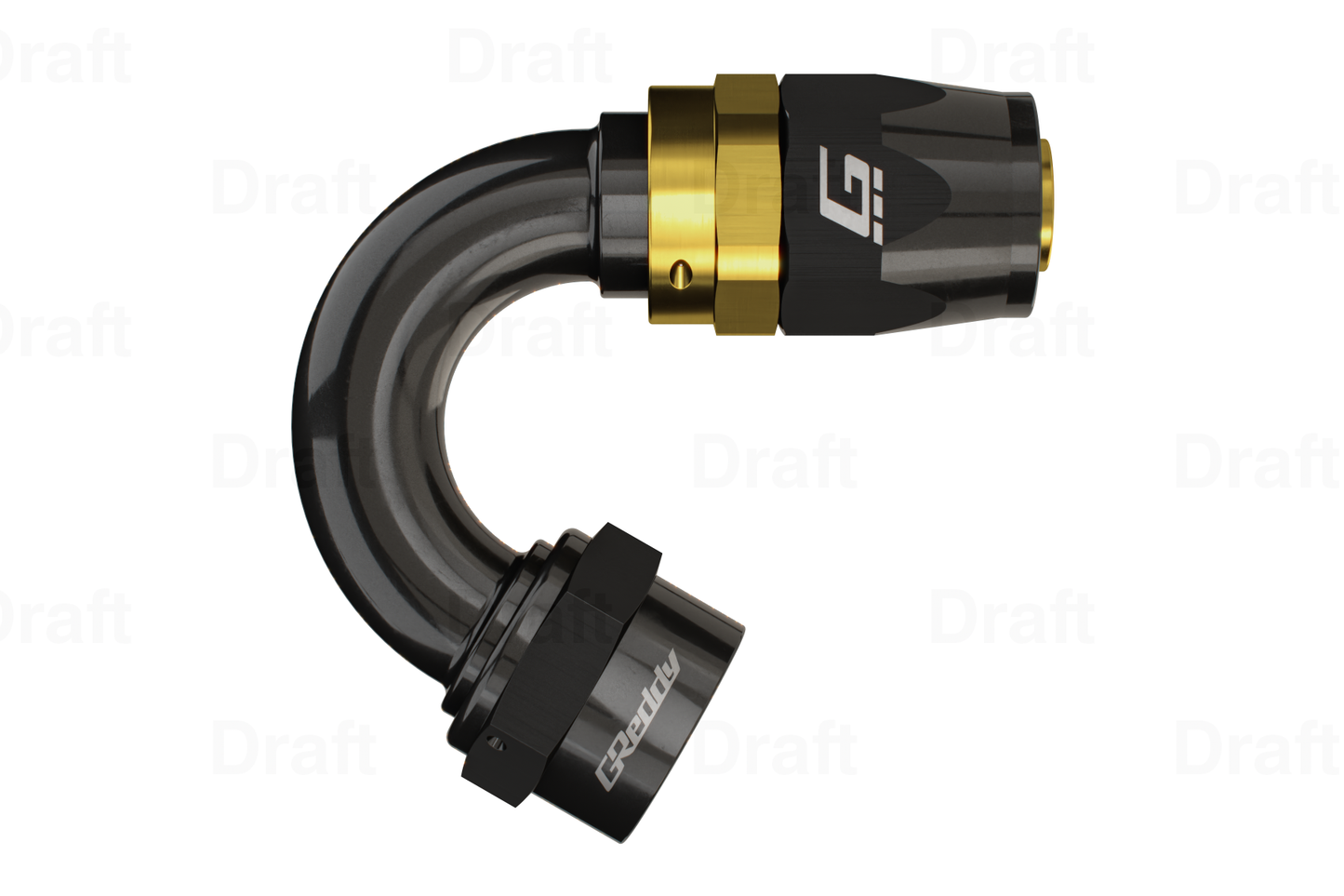 GReddy 150 DEG. AN HOSE END(s) - BLACK/GOLD - (12800415 12800615 12800815 12801015 12801215 ) 12801615